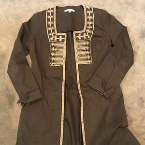 Cabi Grey Embroidered Coat